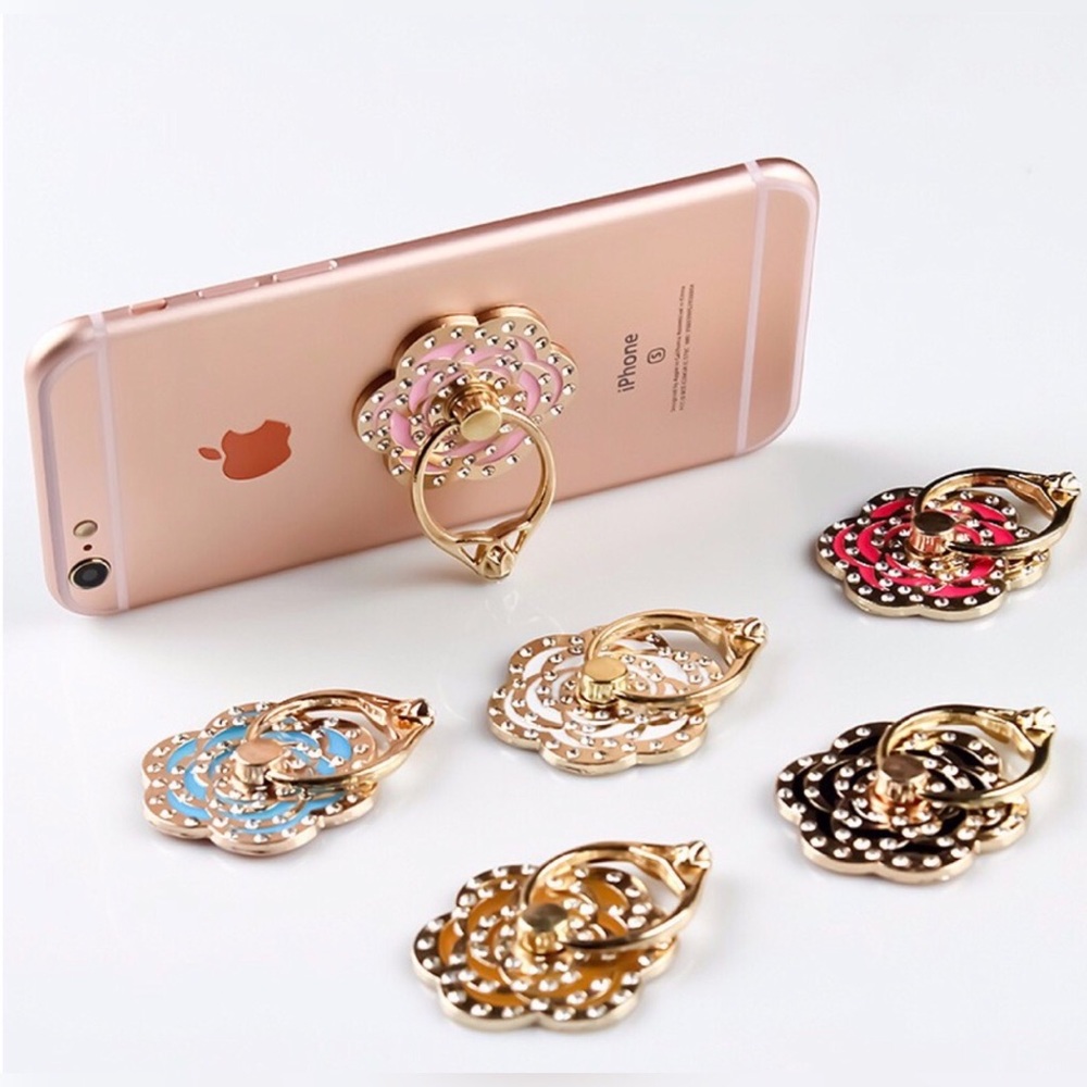 Phone Bling Flower Ring Holder